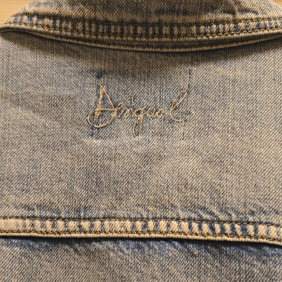 Desigual Women's Embroidered Denim Jacket - Light Blue - Picture 6 of 7